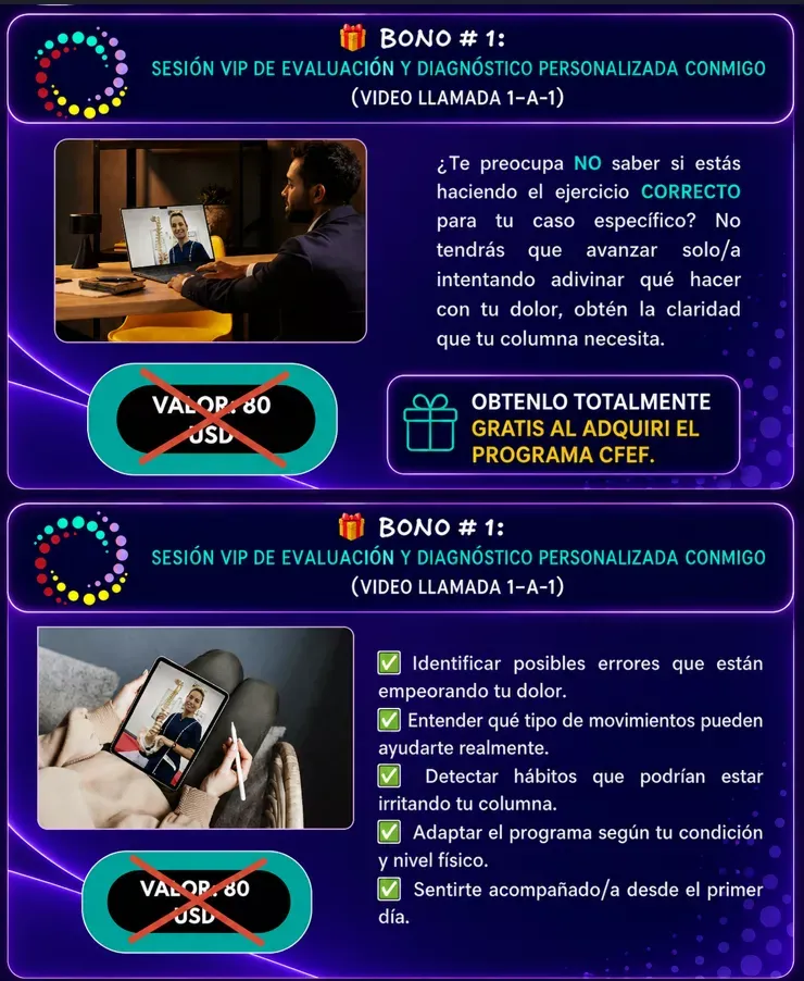 Bono 1: Sesión VIP de evaluación y diagnóstico personalizada