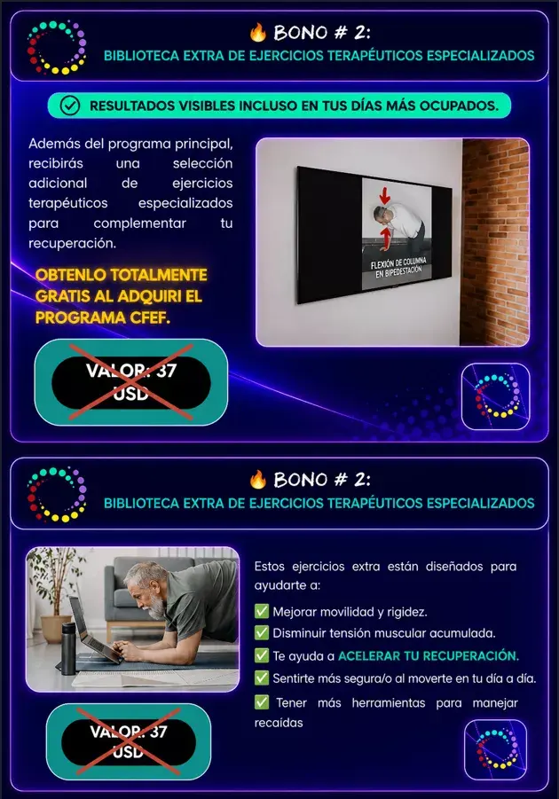 Valor 37 USD — Biblioteca extra de ejercicios terapéuticos especializados